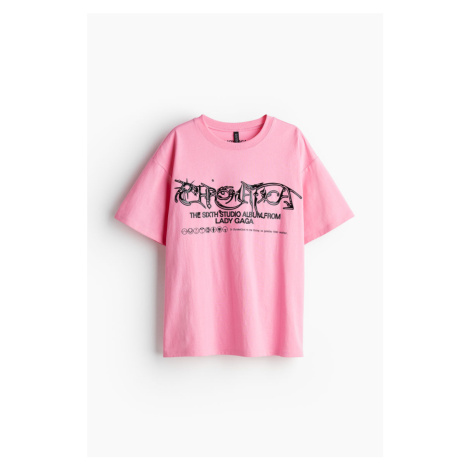 H & M - Oversized tričko's potiskem - růžová H&M
