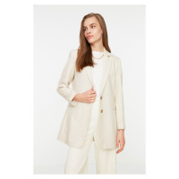 Trendyol Beige Two-Button Blazer Woven Jacket