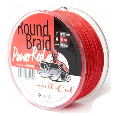Hell-cat splétaná šňůra round braid power red 1000 m-průměr 0,70 mm / nosnost 85 kg