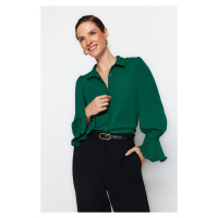 Trendyol Emerald Green Spanish Sleeve Woven Shirt