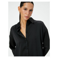 Koton Satin Shirt Long Sleeve Buttoned Standard Cut