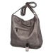 Prostorná a praktická dámská koženková taška na rameno Amada, stříbrná