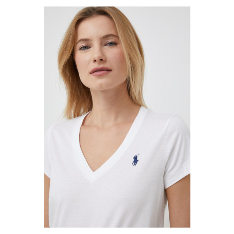 Bavlněné tričko Polo Ralph Lauren bílá barva, 211902403