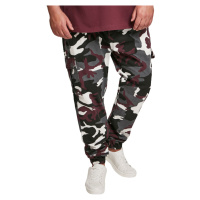 kalhoty pánské URBAN CLASSICS - Camo Cargo Jogging - wine camo - TB3137