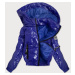 Světle modrá krátká lesklá dámská bunda (B9572)