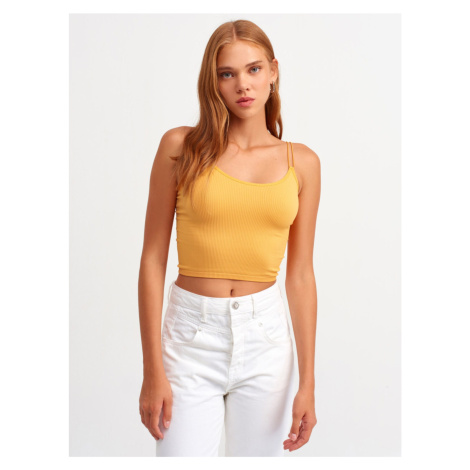 Dilvin Women's Orange Elastic Crop Top - orange