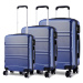 Modrý cestovní kvalitní set kufrů 3v1 Kylah Lulu Bags
