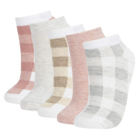 DEFACTO Women's Cotton 5 Pack Short Socks