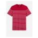 Červené pánské pruhované bacic tričko Celio Bebaser