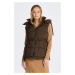 VESTA GANT MID LENGTH DOWN VEST hnědá