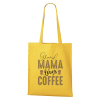 DOBRÝ TRIKO Bavlněná taška Grand Mama loves COFFEE Barva: Žlutá