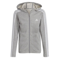 Mikina adidas Essentials 3-Stripes s kapucí a zipem Jr IC3635