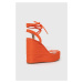 Sandály Aldo Devonteriel dámské, oranžová barva, na klínku