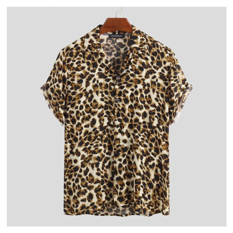 Pánská leopardí košile se vzorem košile se zvířecím vzorem