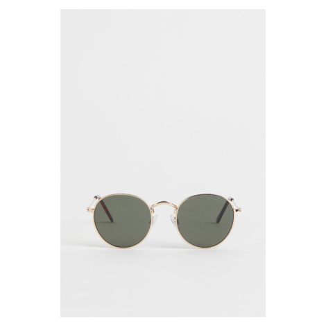 H & M - Kulaté sluneční brýle - zlatá H&M