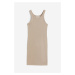 H & M - Žebrované šaty - hnědá