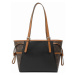 Miss Lulu elegantní kabelka s monogramovým vzorem - černo hnědá