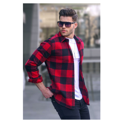 Madmext Men's Plaid Red Shirt 4664