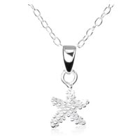 Stříbrný náhrdelník 925, hvězdička s gravírovanými kuličkami