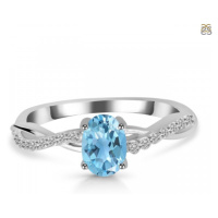 Klenoty Amber Luxusní stříbrný prsten topaz Sky
