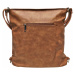 Velký středně hnědý kabelko-batoh s kapsou Foxie