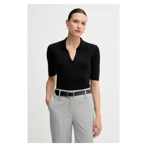 Polo tričko United Colors of Benetton dámské, černá barva, 123VD3018