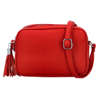 Trendy dámská koženková crossbody kabelka Gaius, červená