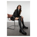 Trendyol Black Stretch Over The Knee Thick Sole Women's Boots