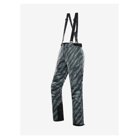 Černo-šedé dámské vzorované lyžařské kalhoty Alpine Pro ANIKA 3