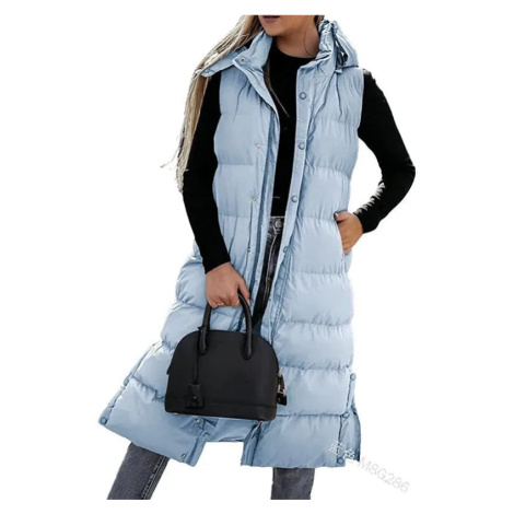 Dlouhá prošívaná vesta na zimu