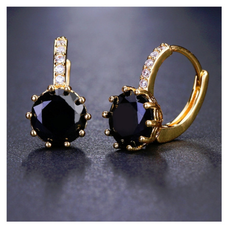 Sisi Jewelry Náušnice Swarovski Elements Bernadette Gold Night E4002-ET-406Q Černá