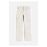 H & M - Keprové kalhoty cargo - béžová