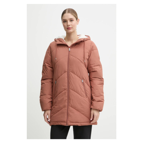 Bunda Roxy Better Weather dámská, hnědá barva, zimní, oversize, ERJJK03634