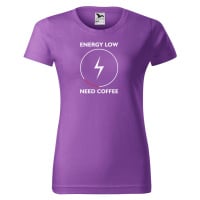 DOBRÝ TRIKO Dámské tričko s potiskem Need coffee Barva: Fialová