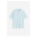 H & M - Tričko z piké Relaxed Fit - modrá