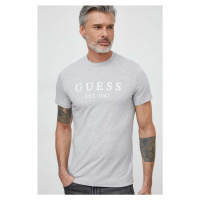 Tričko Guess šedá barva, s potiskem