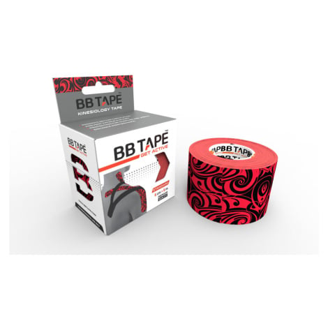 Kineziologický tejp BB Tape s designem tetování - 5mx5cm Barva: červená