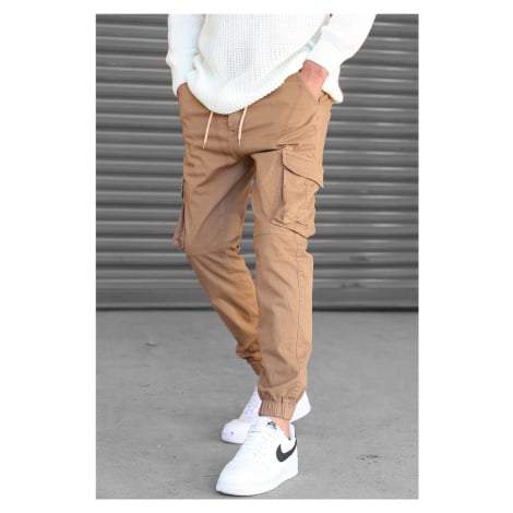 Madmext Men's Camel Slim Fit Cargo Pocket Pants 5695