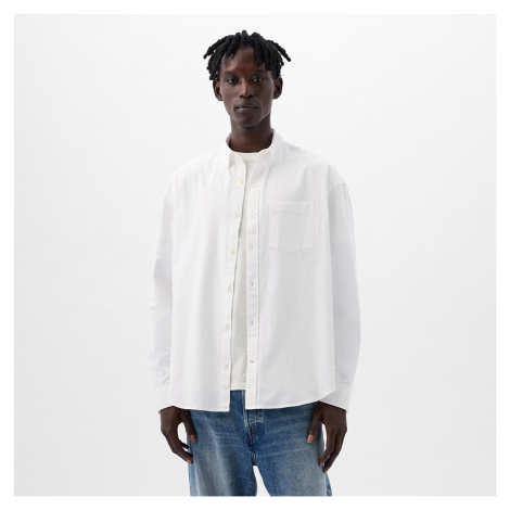 Košile GAP Standard Logo Oxford Shirt Optic White