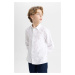 DEFACTO Boy Regular Fit Polo Neck Oxford Long Sleeve Shirt