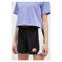 Kraťasy Ellesse dámské, černá barva, vzorované, high waist