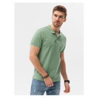 Zelené pánské polo tričko bez potisku Ombre Clothing S1374 basic basic