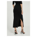 Sukně Calvin Klein černá barva, maxi, pouzdrová