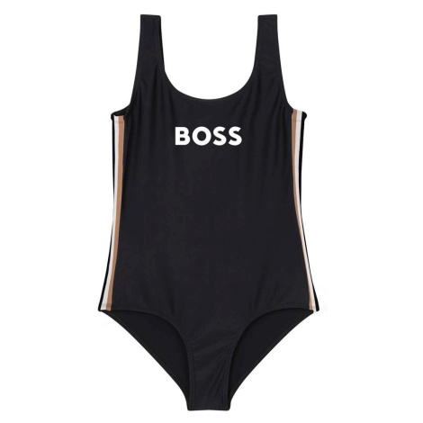 Jednodílné dětské plavky BOSS černá barva Hugo Boss
