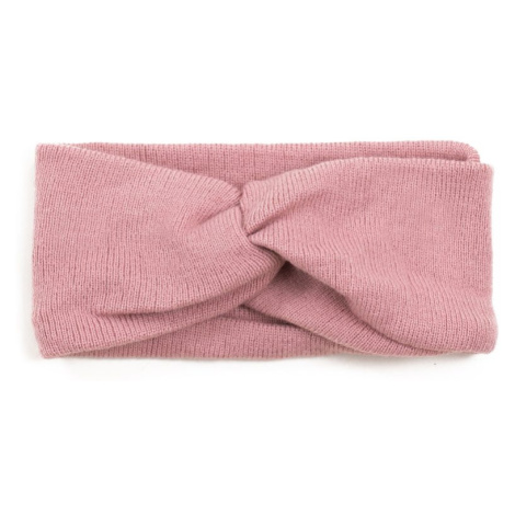 Podzimní pletená čelenka růžová