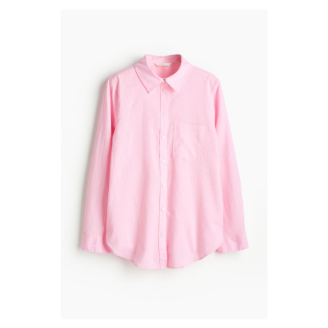 H & M - Košile z lněné směsi - růžová H&M