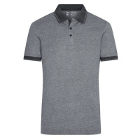 James&Nicholson Pánská polokošile JN706 Black Melange