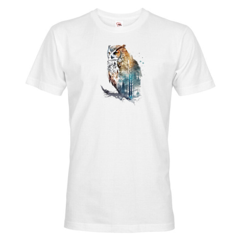Pánské tričko s potiskem zvířat - Sova BezvaTriko