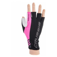 CRUSSIS cyklo rukavice černé/růžová fluo, vel. XL