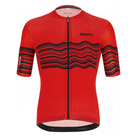 SANTINI Cyklistický dres s krátkým rukávem - TONO PROFILO - červená/černá